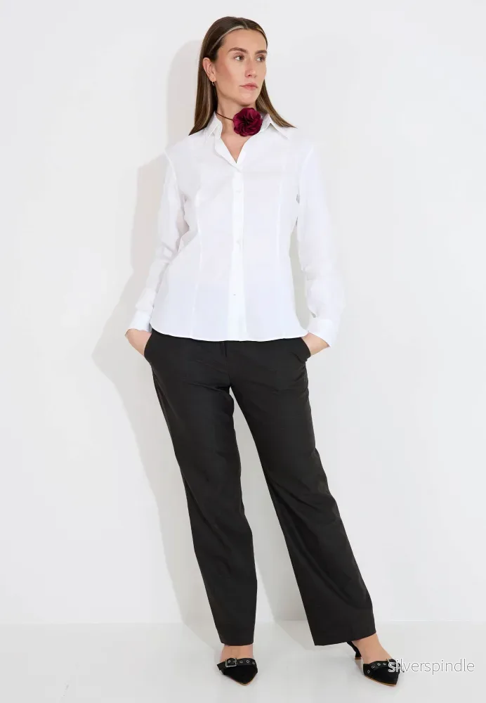 POPLIN STRETCH - Vit - Bild 3