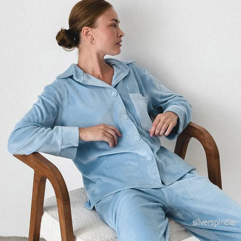 Oliver | Bekväm Stickad Pyjamas med Långärmad Kofta och Pyjamasbyxor - Bild 3