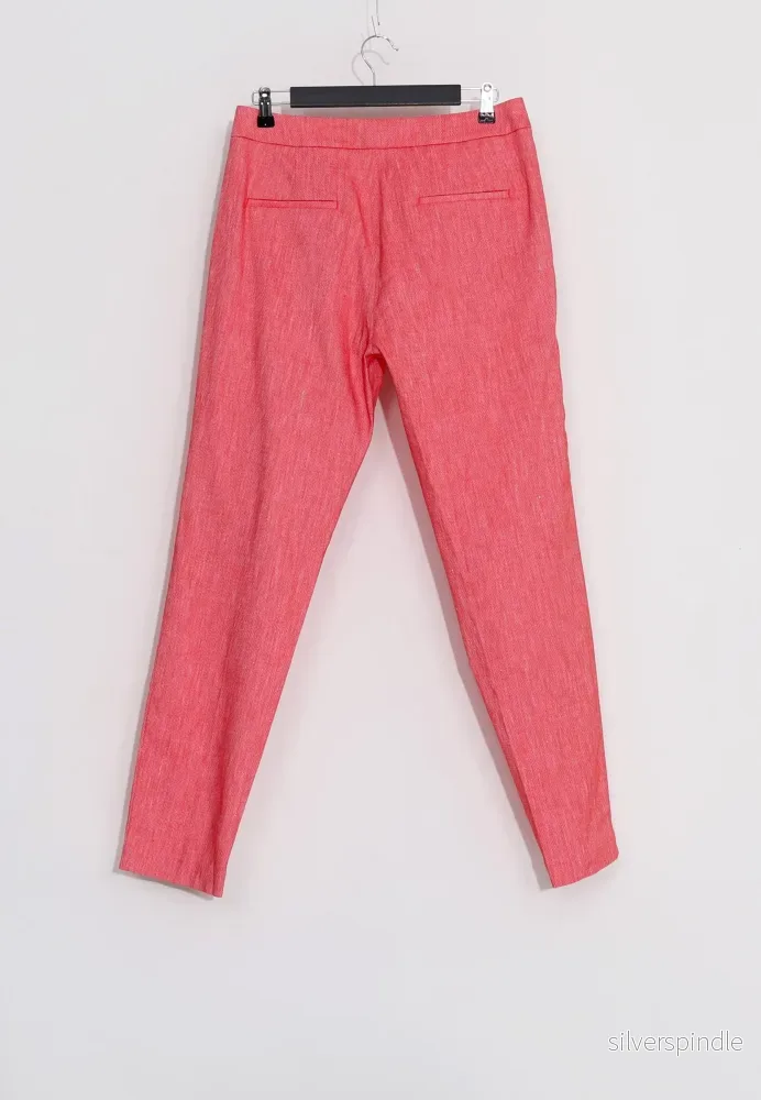 LINEN STRETCH TROUSERS - Röd - Bild 2