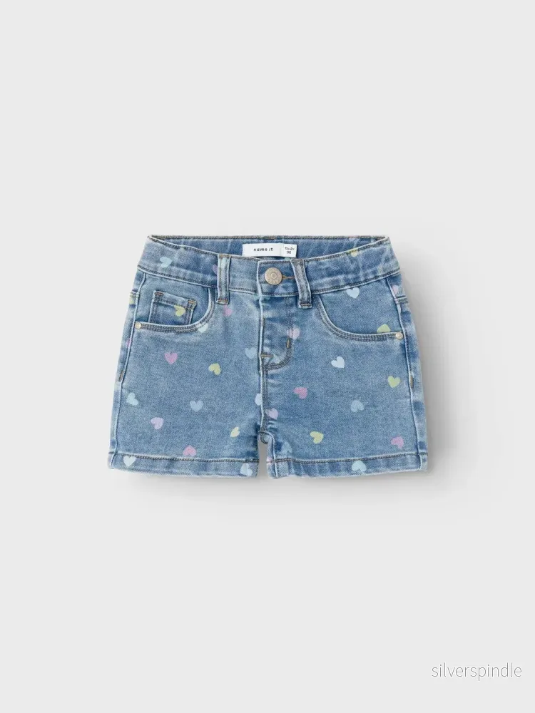 Jeansshorts - shorts denim med hjärtan - Bild 3