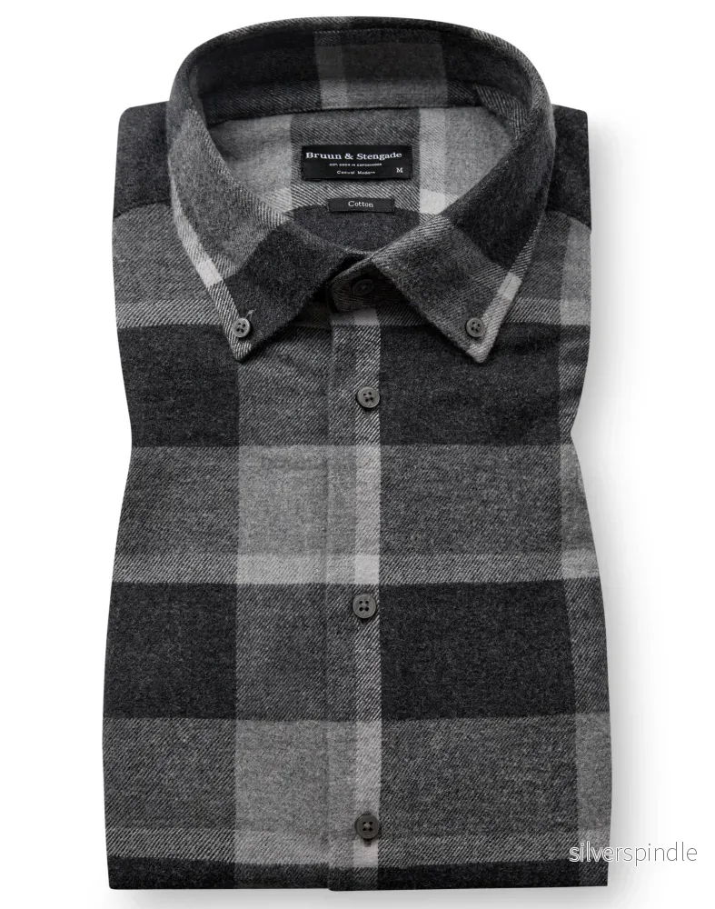 BS Varuna Casual Modern Fit Skjorta – Charcoal BS Varuna Casual Modern Fit Skjorta – Charcoal