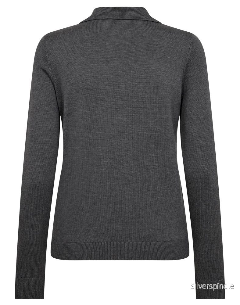 BS Eirin Regular Fit Stickat - Dark Grey - Bild 2