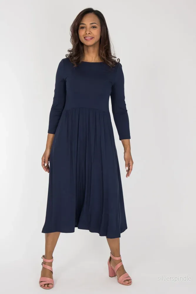 Ideal midi jersey dress – Navy Ideal midi jersey dress – Navy