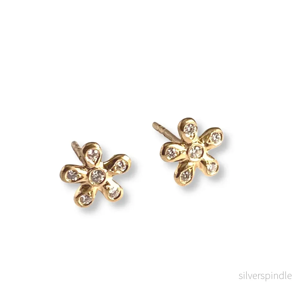 Flower S Gold Full Diamonds örhängen