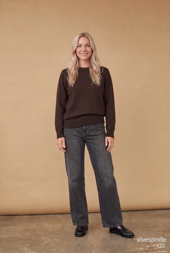 Gwen Basic Pullover - Dark brown - Bild 3