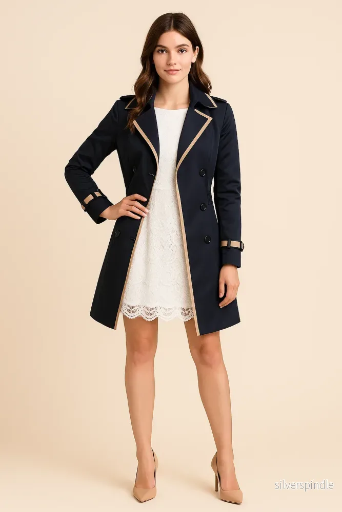 Elegant Trenchcoat för Kvinnor med Justerbart Midjebälte | Tidlös Design för Mångsidiga Outfits - Bild 2