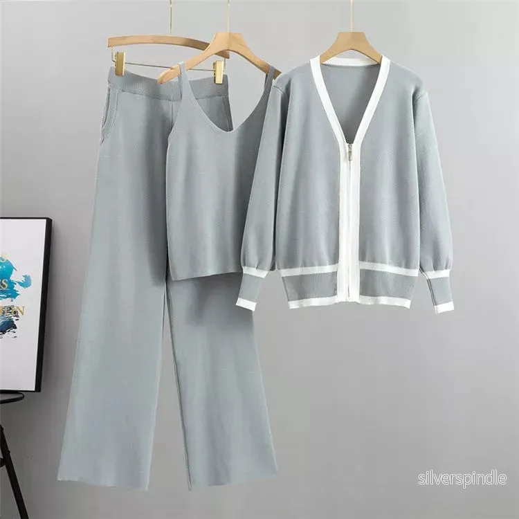 Elegant 3-delat Set för Kvinnor med Mjukt Tyg och Chic Design | Komfortabel och Avslappnad Passform Elegant 3-delat Set för Kvinnor med Mjukt Tyg och Chic Design | Komfortabel och Avslappnad Passform