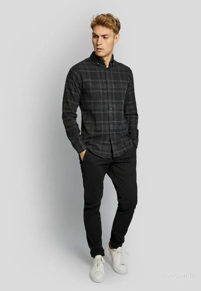 BS Sarpsborg casual slim fit skjorta - Svart - Bild 3