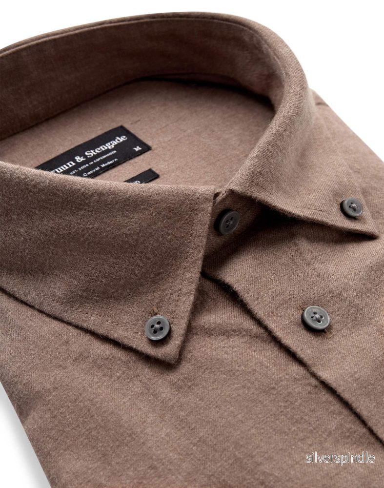 BS Akihito Casual Modern Fit Skjorta - Brown - Bild 2
