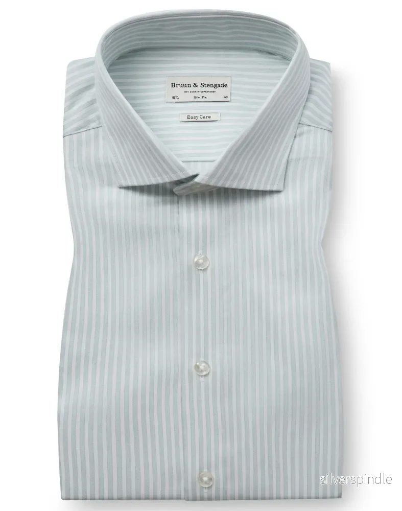 BS Ignacio Slim Fit Skjorta - Light Green/White