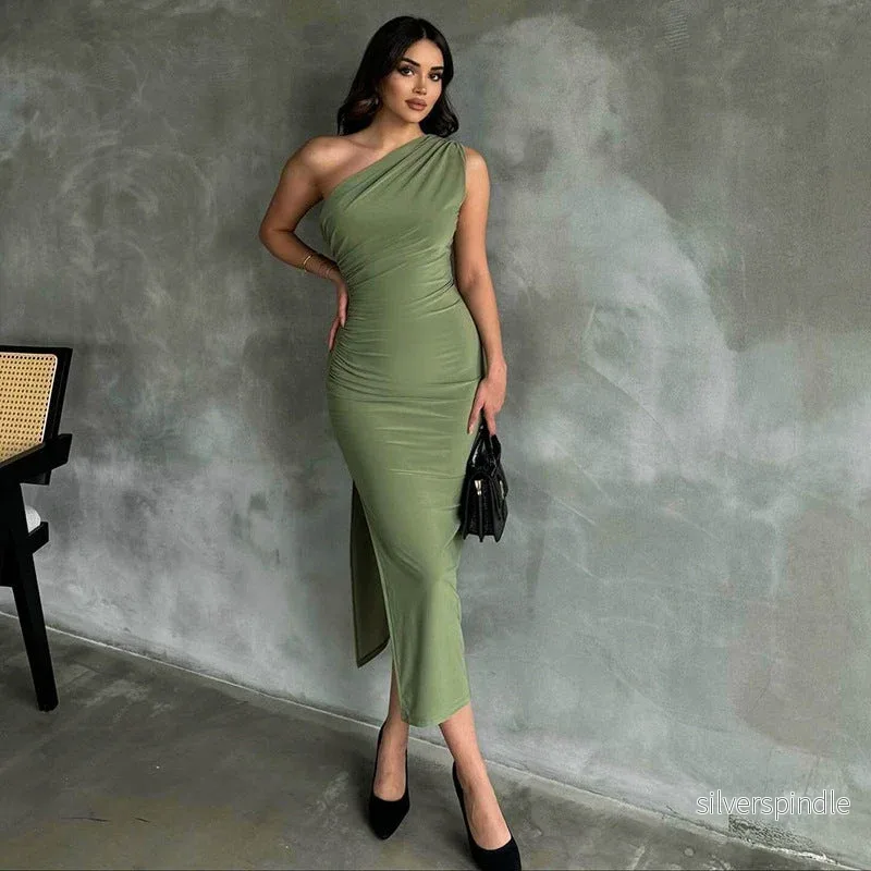 Maya | Elegant Enaxlad Sommarklänning med Slits - Bild 3