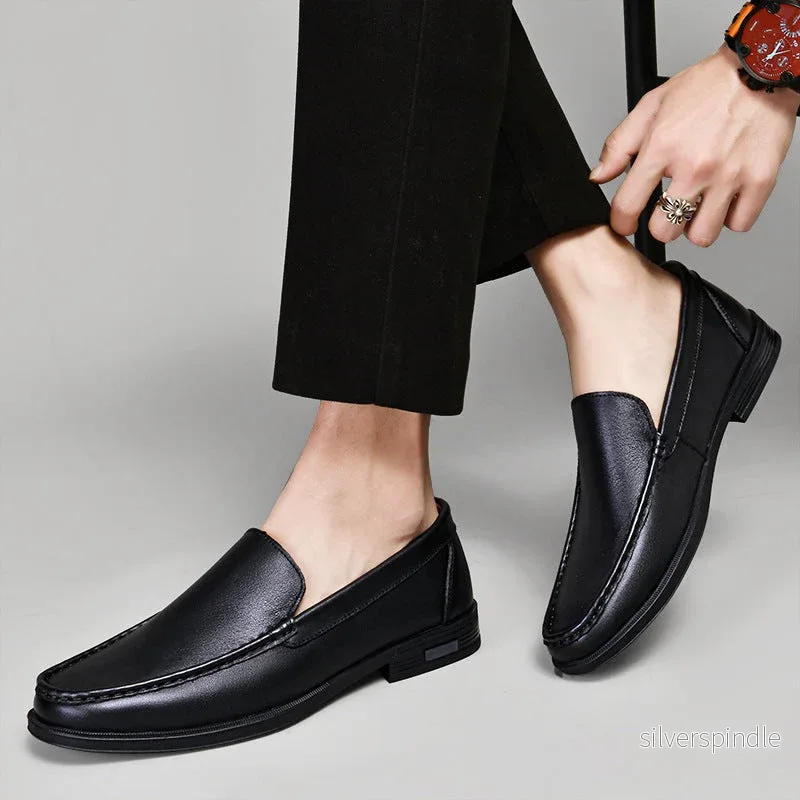 Liam | Elegant Slip-On Affärsskor med Gummisula för Män