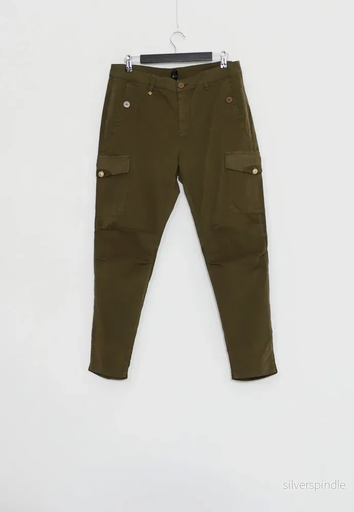 TROUSERS STRETCH SMERIGLIA - dark green