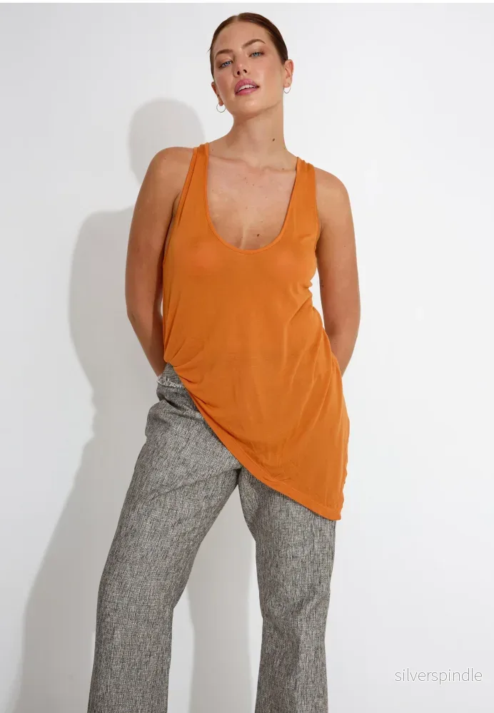 TOP CANOTTA TOP J TENCEL SETA 03838 – Orange TOP CANOTTA TOP J TENCEL SETA 03838 – Orange