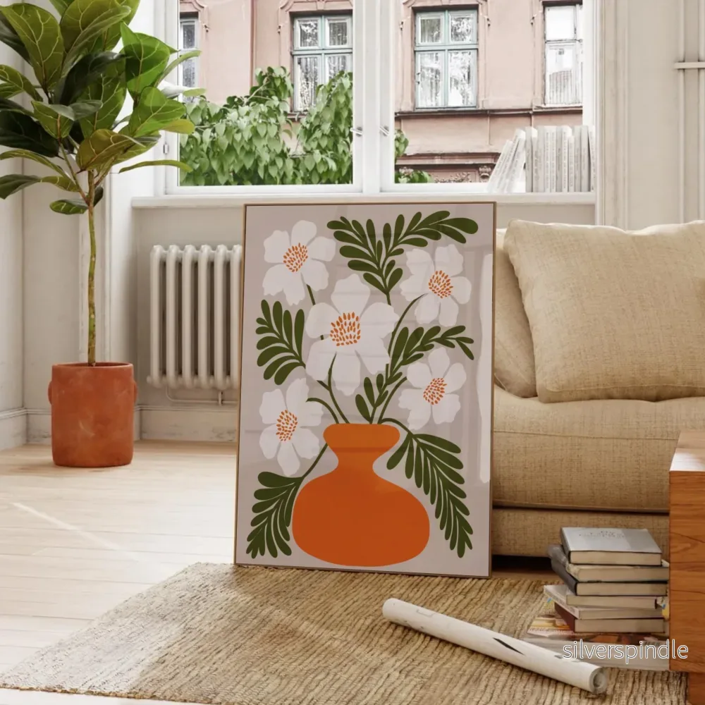 Grafisk Vallmo – Retro konsttryck Mid-century Modern - Bild 3