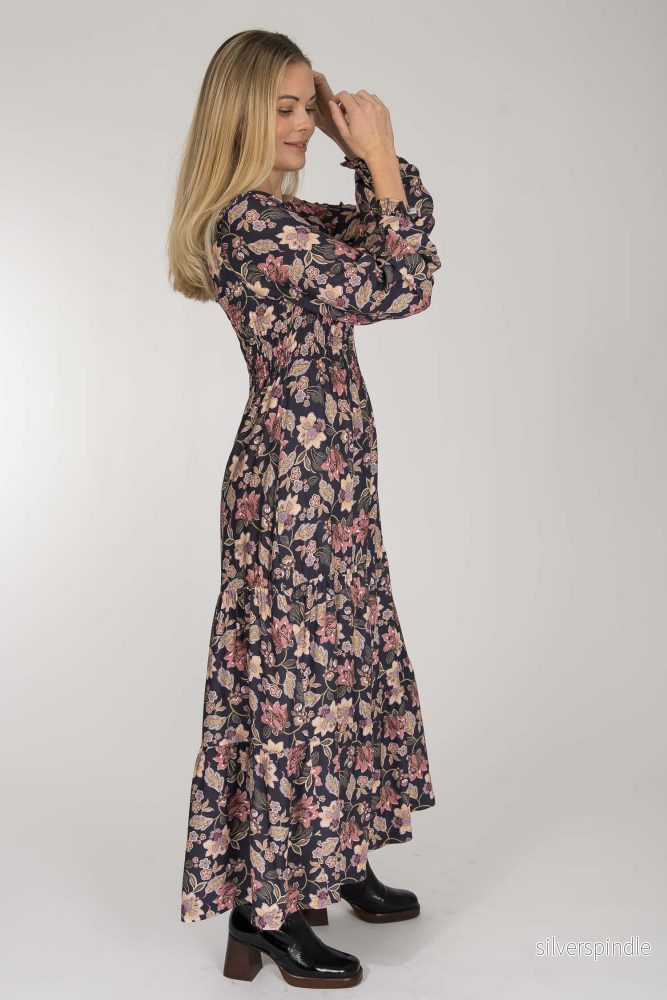 Soft viscose smock midi dress - Pink - Bild 2