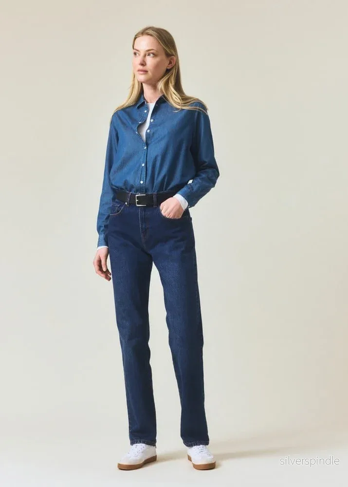 Lexington Mid Waist Straight Leg Jeans DK Blue - Bild 3