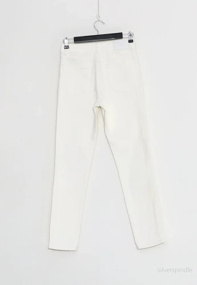 DENIM SLIM FIT BYXOR - Vit - Bild 2