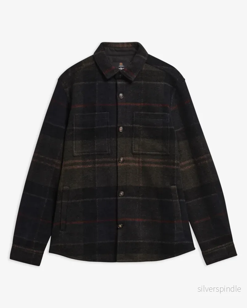 Barbour Woodlane Brush Check Overshirt Shadow Classic Tartan - Bild 2