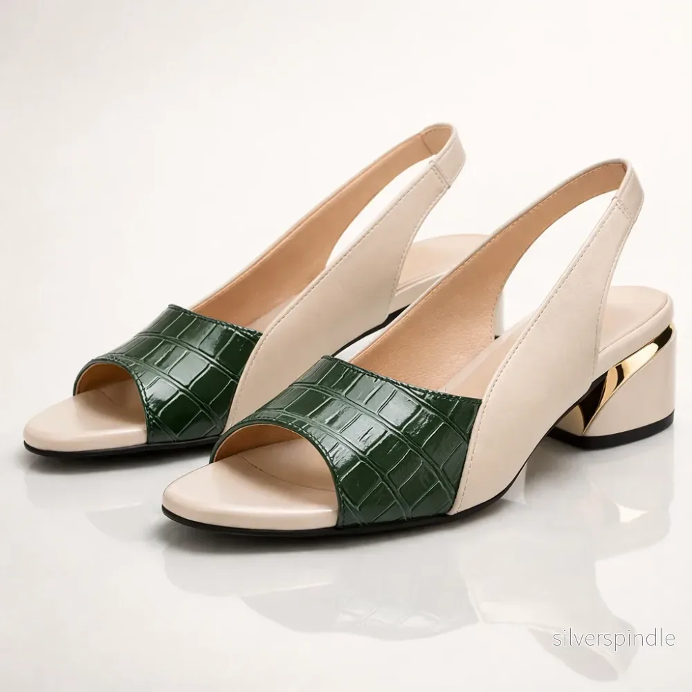 Mason | Elegant Slingback Sandaletter Med Låg Klack Mason | Elegant Slingback Sandaletter Med Låg Klack