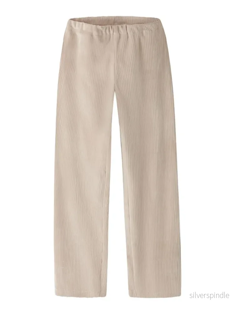 Beige Velour Byxa