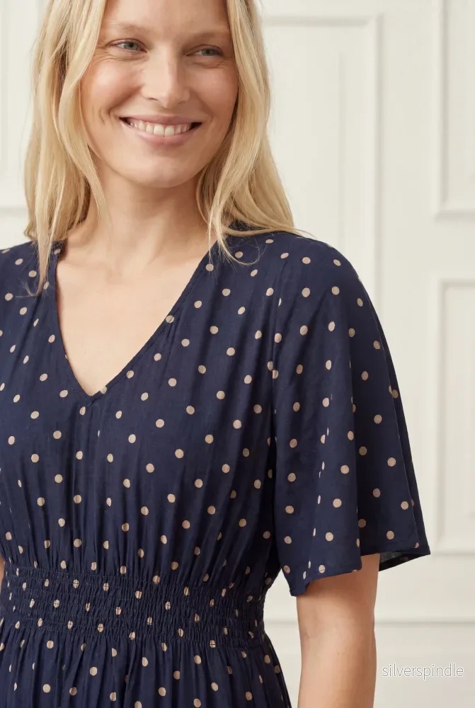 Naomi Stretch Dress - Navy Dot - Bild 2