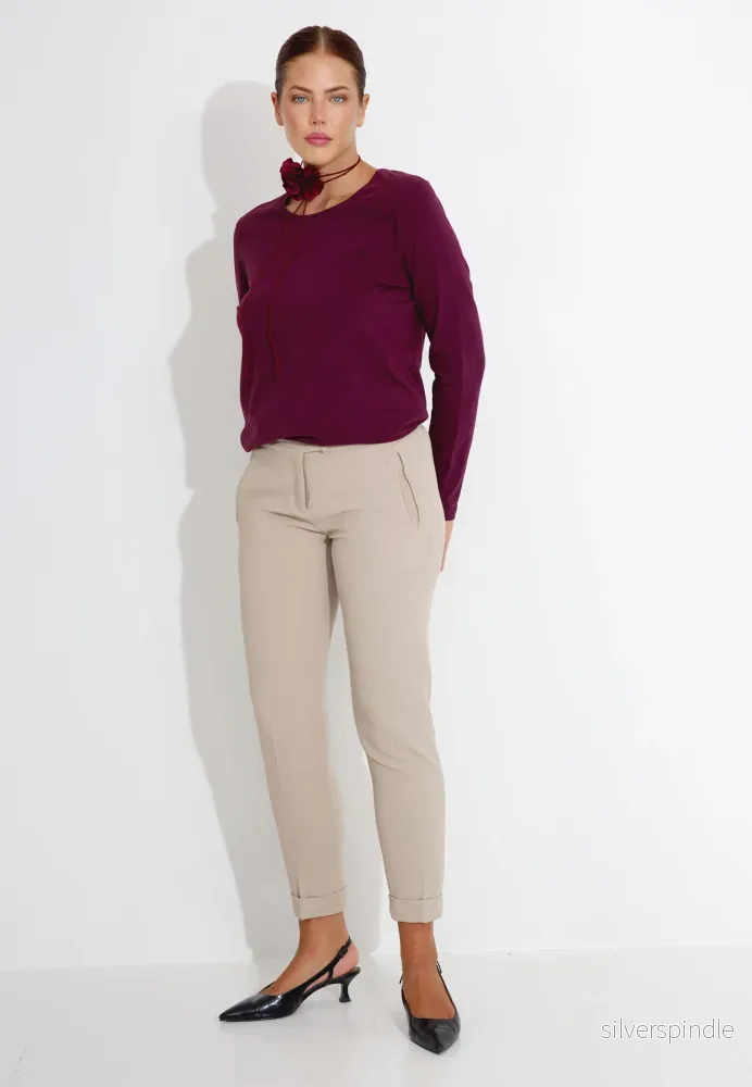PANTALONE CON RISVOLTO 03651 – Ljusbrun PANTALONE CON RISVOLTO 03651 – Ljusbrun