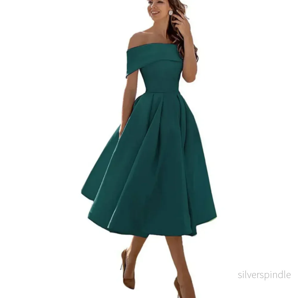 Ella | Elegant Off Shoulder Midiklänning Dam i Midilängd - Bild 2