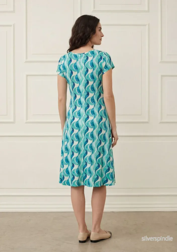 Kalla Jersey Dress - Aqua Flow - Bild 2