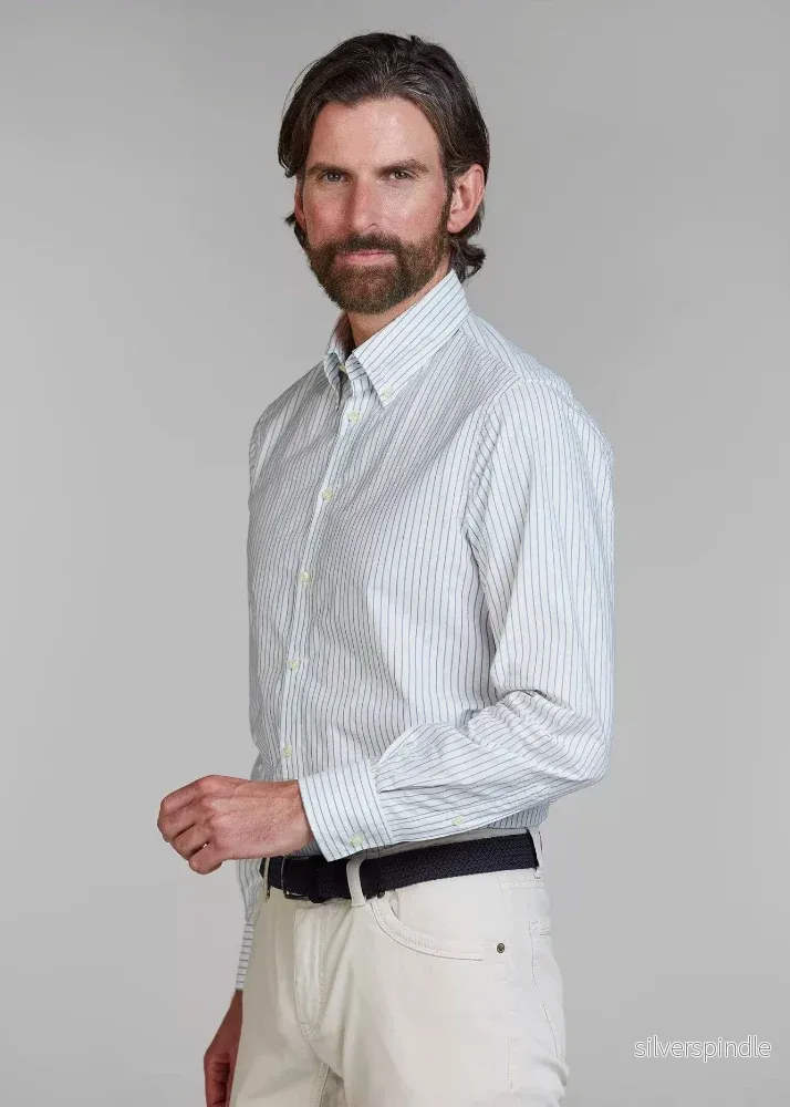 Hansen & Jacob Coastal Stripe Shirt White - Bild 3