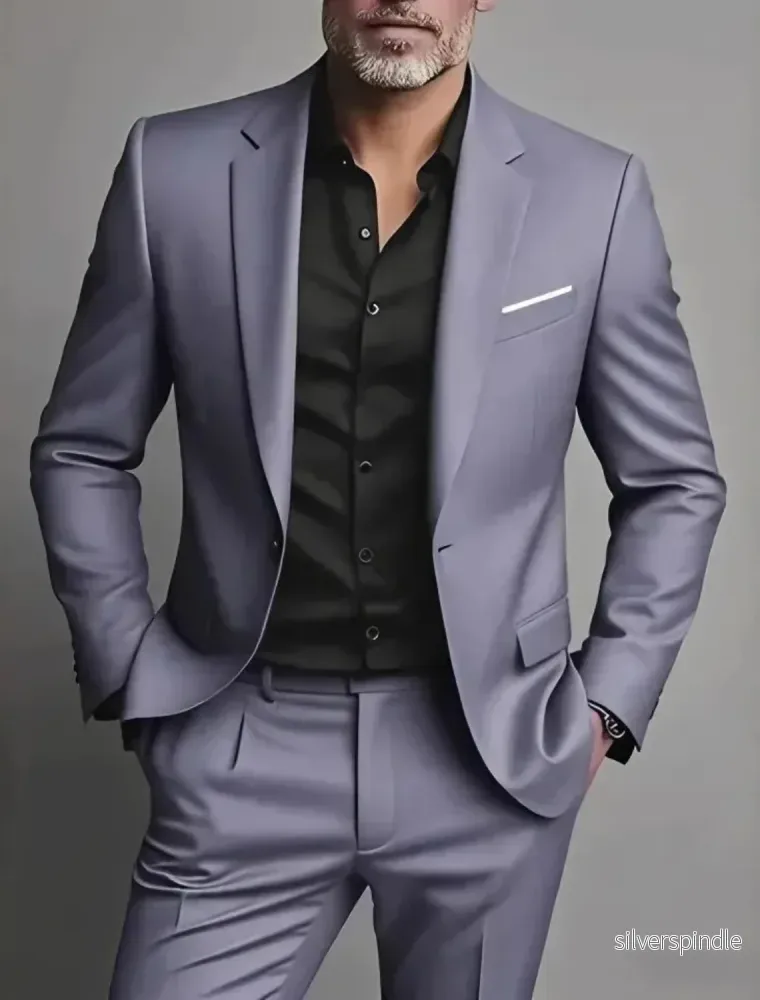 Elegant Slim Fit Kostym Herr med Skräddarsydd Design | Perfekt för Affär och Kväll - Bild 2