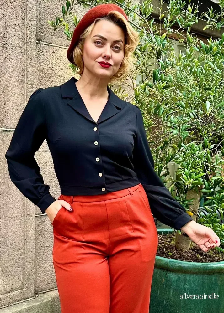 Daisy långärmad skjorta - svart - Bild 3