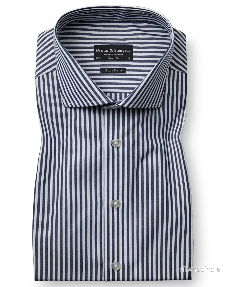 BS Julio Modern Fit Skjorta - Navy/White