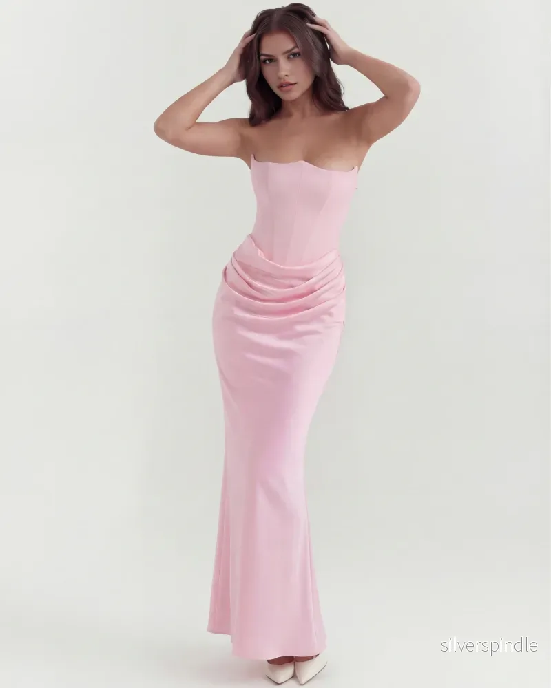 Mia | Elegant Stretch Crepe Klänning Dam För Bröllop och Fest - Bild 3