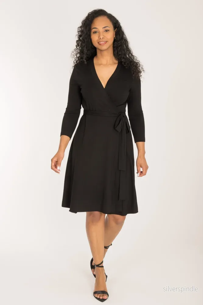 Bestie wrap short jersey dress - Black - Bild 2