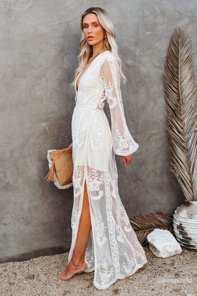 Sophie | Elegant Sommarklänning med Spets och Slits - Bild 3