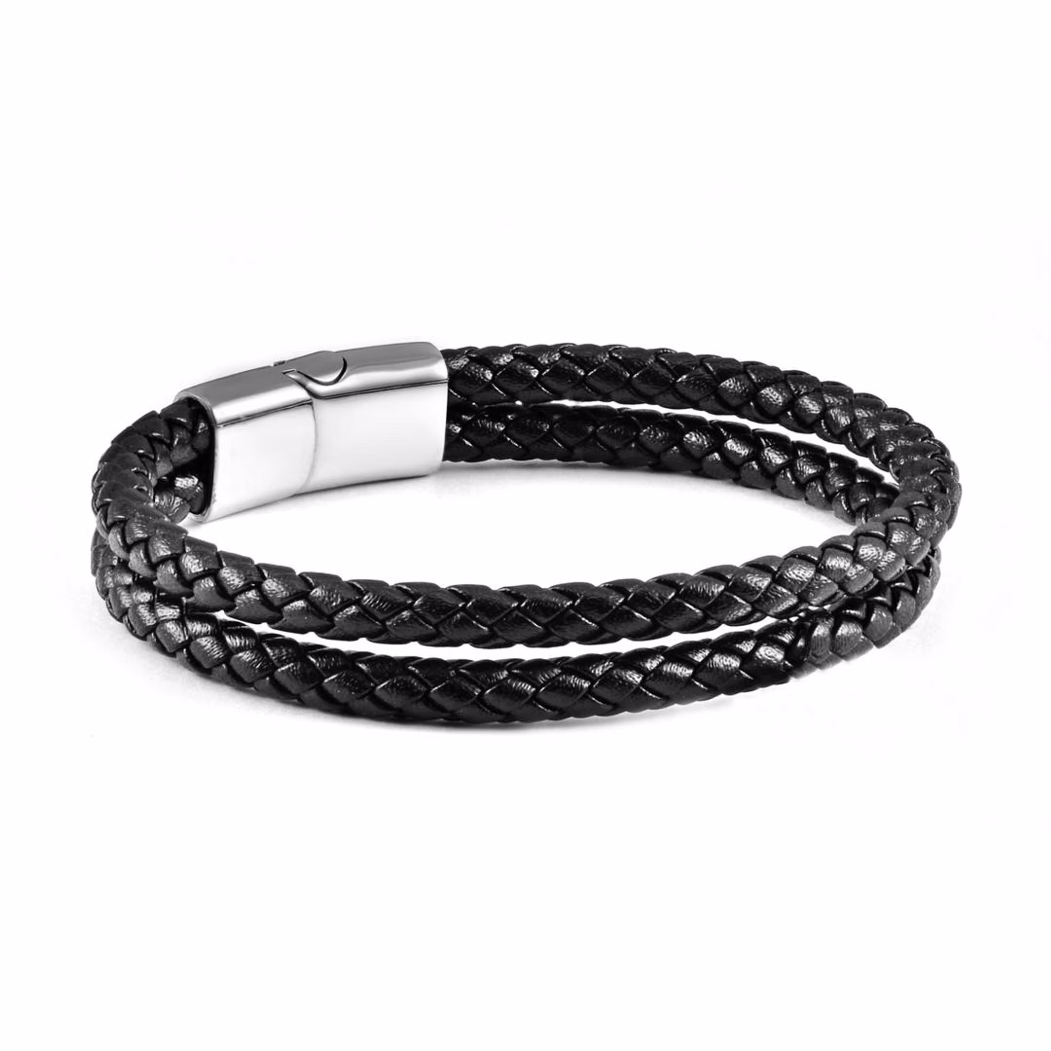 EDD LÄDERARMBAND DUBBEL RUND SVART EDD LÄDERARMBAND DUBBEL RUND SVART