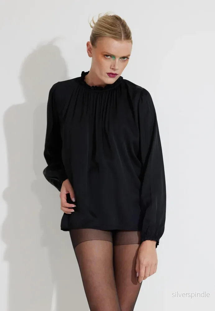 VALETTA BLOUSE BLUS - Black - Bild 2