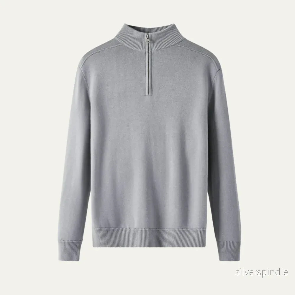 Stickad Tröja för Män med Kvartsdragkedja | Skräddarsydd Passform för Elegant Stil Stickad Tröja för Män med Kvartsdragkedja | Skräddarsydd Passform för Elegant Stil