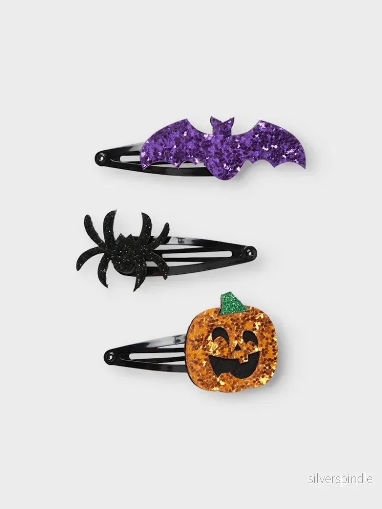 Halloween Glitter Hårspännen 3-pack - Bild 3