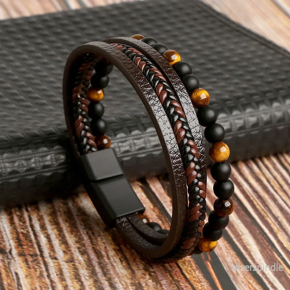 Elegant Läderarmband för Män med Justerbar Passform | Mångsidigt Tillbehör för Stil och Komfort