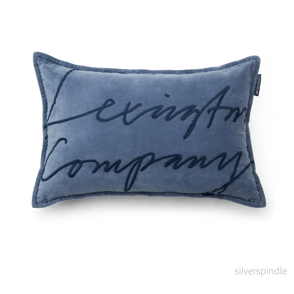 Lexington Logo Organic Cotton Velvet Prydnadskudde - Bild 2