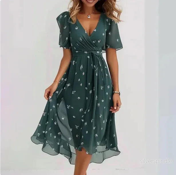 Sofia | Elegant Midi Sommarklänning för Midsommar Fest | Modell 2 - Bild 2