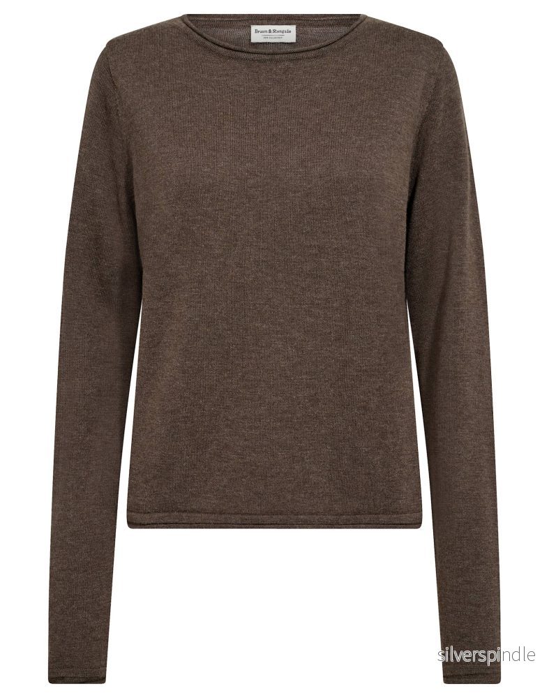 BS Ophelia Regular Fit Stickat - Dark Brown
