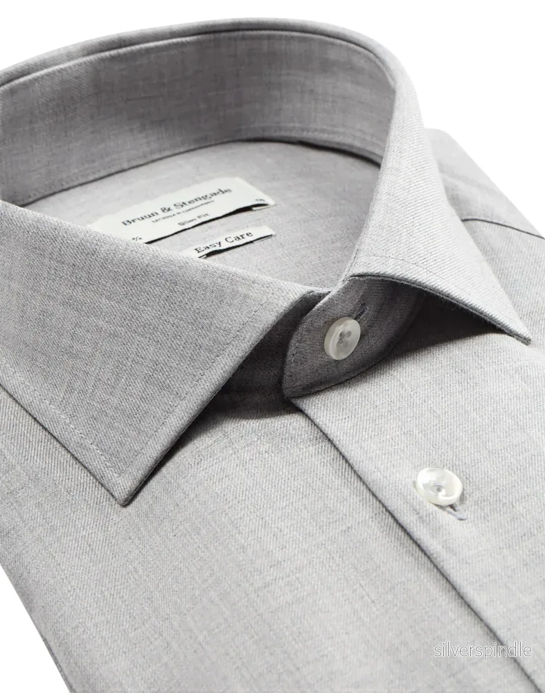 BS Lincoln slim fit Skjorta - Ljusgrå - Bild 2