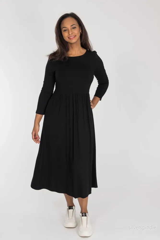 Ideal midi jersey dress - Black - Bild 2