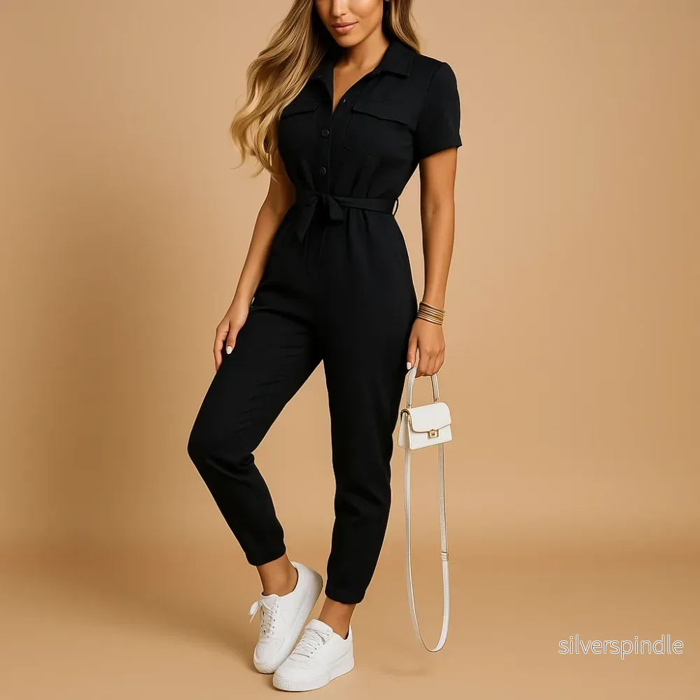 Elegant Jumpsuit med Knappdetaljer för Kvinnor | Mångsidig Design för Vardagselegans - Bild 2