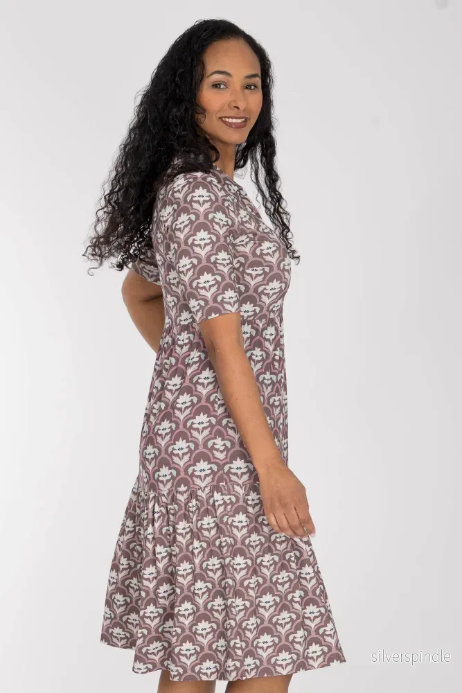 Forever mine collar short jersey dress - Mauve - Bild 2
