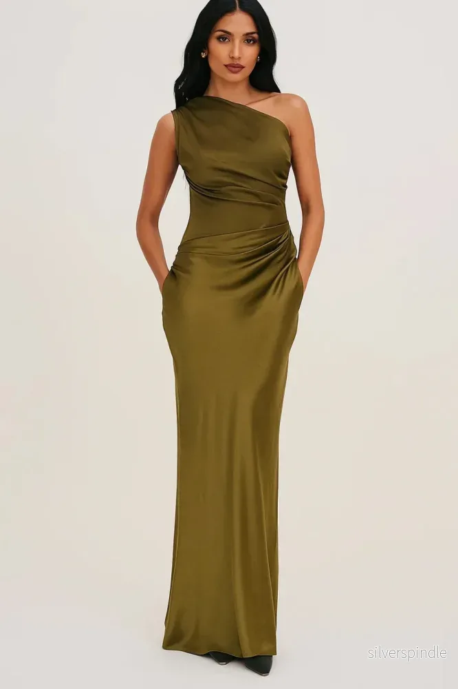 Elegant Maxi Klänning Dam med Asymmetrisk Urringning | Lång Klänning för Stil och Komfort - Bild 3