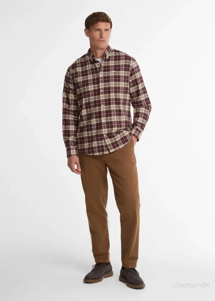 Barbour Telfield Shirt Regular Fit Dark Bordeux - Bild 2